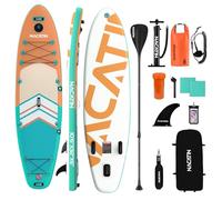 Paddle Gonflable Adulte, NACATIN Stand Up Paddle Board Gonflable avec Sup de 10'6", Pagaie Réglable, Pompe, Sac à Dos, Sac Étanche, Idéale pour Tous Les Niveaux de Compétence