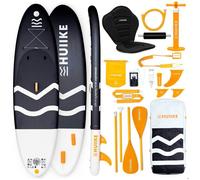 Paddle Gonflable Adulte Noir avec des Accessoires de Qualité - HUIIKE - Stand Up Paddle avec Pagaie Double et Siège de Kayak