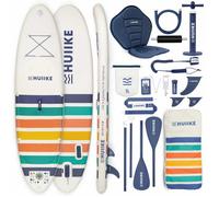 Paddle Gonflable Adulte Quiet avec des Accessoires de Qualité - HUIIKE | Stand Up Paddle avec Pagaie Double, Siège de Kayak