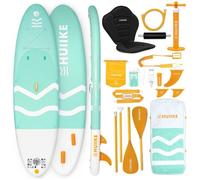 Paddle Gonflable Adulte Vert avec des Accessoires de Qualité - HUIIKE - Stand Up Paddle avec Pagaie Double et Siège de Kayak