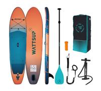 Wattsup - Sup Stand Up Paddle Gonflable F11 11' - 335x81x15cm Dropstitch - Pack Complet : Pagaie Leash Pompe Sac de Transport - Jusqu'à 150kg -Bleu