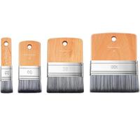 Paddle Lot de 4 pinceaux de peinture synthétiques de qualité supérieure avec manche en bois pour peinture à l'huile et acrylique Largeur 25/50/80/100 mm Contrôle total lors de l'application de la