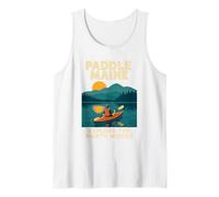 Paddle Maine Chemise Kayak Coucher de Soleil Eau Explorer North Woods Débardeur