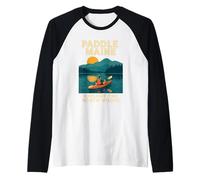 Paddle Maine Chemise Kayak Coucher de Soleil Eau Explorer North Woods Manche Raglan