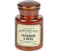 Paddywax Bougie parfumée, cire de soja, géranium et basilic, taille moyenne, 236,8 g