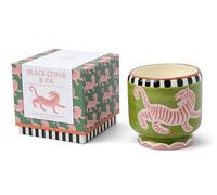 Paddywax Bougie parfumée Dopo en céramique peinte à la main - 226 g - Tigre - Cèdre noir et figue