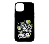 Padel and Bad Decisions Funny Raton Laveur Match Coque pour iPhone 15 Plus