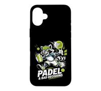 Padel and Bad Decisions Funny Raton Laveur Match Coque pour iPhone 16 Plus