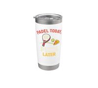 Padel Et Pizza, C'est Marrant - D'abord Le Padel, Puis La Gobelet isotherme en acier inoxydable double paroi