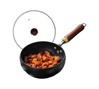 Padella Di Ferro - Padella Ferro Brunito | Padellaa Per Lucidata Opaca Padell | Antiaderente Con Coperchio | Pentole Professionali Non Rivestite Per Fornelli Da Interno, Per Soffriggere Uova, Pollo, P