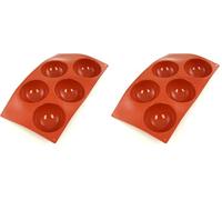 PADERNO Flexipad Moule à Gâteaux, idéal pour la préparation de Desserts et Pâtisserie en Silicone AIimentaire, Anti-adhésif, 8cm Diamètre (Lot de 2)