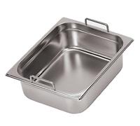 Paderno World Cuisine Poêle d'hôtel en acier inoxydable avec poignées fixes - 1/4 (profondeur : 10,2 cm)