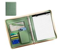 Padfolio pour homme - Support pour bloc-notes en cuir - Padfolio professionnel avec bloc-notes A4, de curriculum vitae juridique, Vert, Consulte la descripción