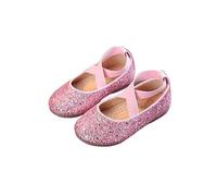 PADGCNOR Chaussures de Princesse for Filles, Ballerines Danse à Semelle Souple, Trois Couleurs, Roses Scintillantes, Mignonnes, 26-35 Halloween Noël(Pink,31(Insole 19.3cm))