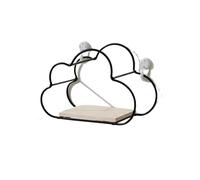 PADGCNOR Étagère Murale Planche à étagères en Fer Cloud | Présentoir en bois for décoration de chambre d'enfant.(S-Black)