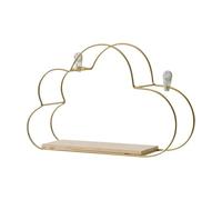 PADGCNOR Étagère Murale Planche à étagères en Fer Cloud | Présentoir en bois for décoration de chambre d'enfant.(M-Gold)