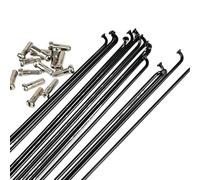 PADGCNOR Fil de Rayon de vélo vélo de Route de Montagne 304 Acier Inoxydable Haute résistance 259/261/271/273/291/293MM 26 27.5 29 Pouces(Elbow 271MMx12pcs BK)