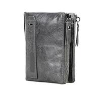 PADGCNOR Portefeuille en Cuir for Homme, Porte-Monnaie Court, Petit Portefeuille Vintage(Smoky Gray)