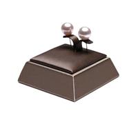 PADGCNOR Presentoir Collier Brown PU Leather Bracelet Pendant Necklace Jewellery Display Counter Stand Holder Bust Ring Earrings Presentation Shelf(Bevel edge earrings)