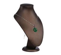 PADGCNOR Presentoir Collier Brown PU Leather Bracelet Pendant Necklace Jewellery Display Counter Stand Holder Bust Ring Earrings Presentation Shelf(Tall 21cm)
