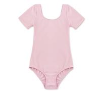 PADGCNOR Robe de Ballet pour Filles Justaucorps de Ballet for Filles, en Coton, Manches Courtes, vêtements Danse, Justaucorps Gymnastique, Costumes, Tenue(Pink,3)