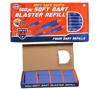 Padgett Bros SWAT Team Lot de 100 recharges de fléchettes en Mousse Souple, Bleu et Orange, à partir de 3 Ans