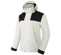 PADOLA Veste Femme mi Saison Veste imperméable Veste de Pluie Randonnée légère Softshell Respirant Coupe Vent Chic Trench Coat Poncho Cape Pluie Manteau Automne Hiver Printemps été (2 Blanc, L)