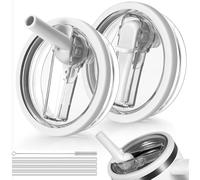 Padonco Lot de 2 couvercles anti-fuites avec paille à rabat pour Stanley H2.0 Quencher, 1200 ml - Couvercle de rechange pour accessoires de tasse Stanley ProTour, anti-déversement, pour voyage, salle