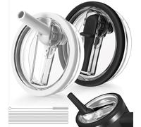 Padonco Lot de 2 couvercles anti-fuites avec paille à rabat pour Stanley H2.0 Quencher, 1200 ml - Couvercle de rechange pour accessoires de tasse Stanley ProTour, anti-déversement, pour voyage, salle