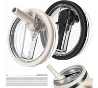 Padonco Lot de 2 couvercles anti-fuites avec paille à rabat pour Stanley H2.0 Quencher, 1200 ml - Couvercle de rechange pour accessoires de tasse Stanley ProTour, anti-déversement, pour voyage, salle