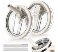 Padonco Lot de 2 couvercles anti-fuites avec paille à rabat pour Stanley H2.0 Quencher, 1200 ml - Couvercle de rechange pour accessoires de tasse Stanley ProTour, anti-déversement, pour voyage, salle