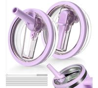 Padonco Lot de 2 couvercles avec paille à rabat anti-fuites pour Stanley H2.0 Quencher, 1200 ml - Couvercle de rechange pour accessoires de tasse Stanley ProTour, anti-déversement, pour voyage, salle