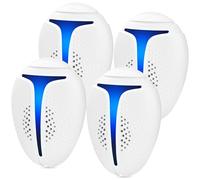 Padonco Lot de 4 répulsifs à ultrasons pour cuisine, grenier et garage, dispositif efficace de contrôle des rongeurs pour réduire l'activité des souris, rats, araignées, sans danger pour les animaux