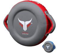 Pads de Boxe Ronds, Pad Frappe entraînement pour Coach, Pads de Boxe pour Arts Martiaux, MMA et Muay Thai, pao de Frappe pour Vitesse, précision et Concentration (Gris/Rouge)