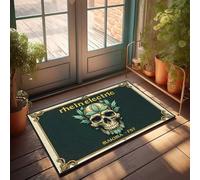 Pads & Mat Rhein Electric: Makima - Fst Skull With Green Leaves Paillasson Unique Home Decor Door Mat (40 x 60 cm)