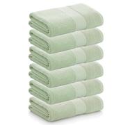 PADUANA Lot de 6 Serviettes de Toilette 30 x 50 Aigue-Marine 100% Coton Coiffure - Serviette sèche Douce, Rapide et Absorption maximale - Disponible Serviette de Toilette, Serviette de Lavage,