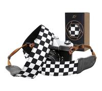Padwa Lifestyle Sangle Appareil Photo - Extrémités en Cuir de Vachette Ddouble Couche,Sangle D'appareil Photo en Coton Brodé de 2",Bandoulière Photographe Réglable Pour Tous Les Appareils Photo DSLR