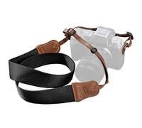 Padwa Lifestyle Sangle Appareil Photo - Tête en cuir classique du Crazy Horse Art,Sangle D'appareil Photo en Coton Tissé de 1.5",Bandoulière Photographe Réglable Pour Tous Les Appareils Photo DSLR