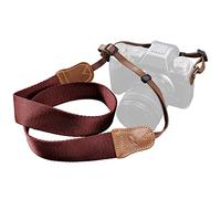 Padwa Lifestyle Sangle Appareil Photo - Tête en cuir classique du Crazy Horse Art,Sangle D'appareil Photo en Coton Tissé de 1.5",Bandoulière Photographe Réglable Pour Tous Les Appareils Photo DSLR