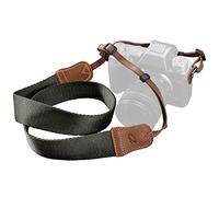 Padwa Lifestyle Sangle Appareil Photo - Tête en cuir classique du Crazy Horse Art,Sangle D'appareil Photo en Coton Tissé de 1.5",Bandoulière Photographe Réglable Pour Tous Les Appareils Photo DSLR