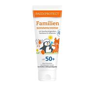 PAEDIPROTECT Crème solaire familiale SPF 50+ 200 ml, protection solaire respectueuse des coraux pour bébés, enfants et adultes, sans parfum ni microplastique, végétalien