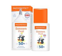 PAEDIPROTECT Sonnenfluid SPF 50+ 30 ml, protection solaire nourrissante avec squalane et pointe de dosage pratique pour bébés, enfants et adultes, sans parfum ni microplastique, végétalien