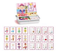 PAEFIU Puzzle Magnétique Enfants, Puzzles d'habillage de Visages, Puzzle Forêt et Animaux, Planche à Dessin Double Face avec 8 Stylos, Jouets Montessori Educatif pour Enfants 3+ Ans (Princesse)