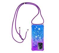 Paekear Collier pour Oppo A57 4G/Oppo A57S/A77 5G Silicone Coque, Glitter Liquide Filles Femmes Étui Housse, Étincelle À Bandoulière Et Cordon Collier avec Réglable Cordon Lanière Pochette