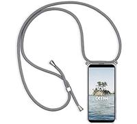 Paekear Coque pour Fairphone 5 5G avec Cordon de Collier, Cover Transparente Silicone TPU Bumper Etui Housse avec Cordon Réglable Téléphone Lanyard Case Collier - Gris