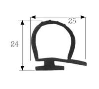 Paella Joint Profil 25 x 24 mm noir pour porte Cellule vente au mètre