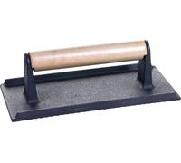 Paella World Poêle à griller en fonte avec poignée en bois 21x11x7 cm 1,1 kg robuste et durable