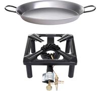 Paella World Set de cuisson tabouret grand env. 40 x 40 x 14-18 cm avec ZS incl. poêle à paella en acier Ø 42 cm