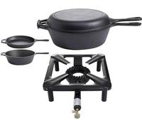 Paella World Set de cuisson tabouret petit 30x30x14 cm avec poêle/casserole en fonte Ø 26 cm Cuisinière à gaz