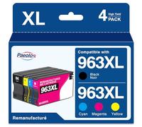Paeolos 963 XL Druckerpatronen Wiederaufbereitet Kompatibel für HP 963XL Multipack für HP Officejet Pro 9010 Patronen für HP Officejet Pro 9012 9014 9020 9015 9016 9018 9019 9022 4-Pack